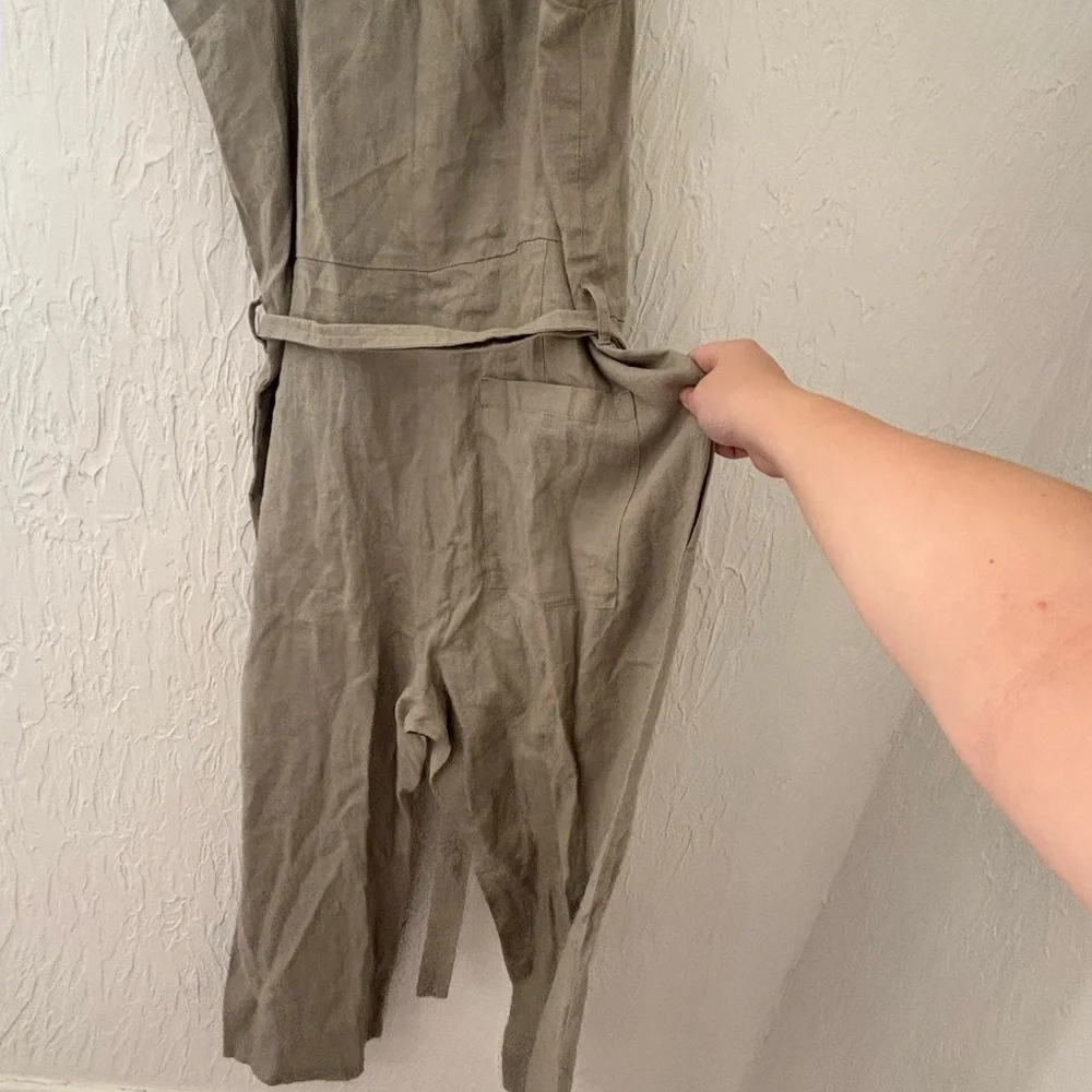NWT Everlane The Linen Jumpsuit - Sage Green Seagrass Size 10 - Picture 7 of 9